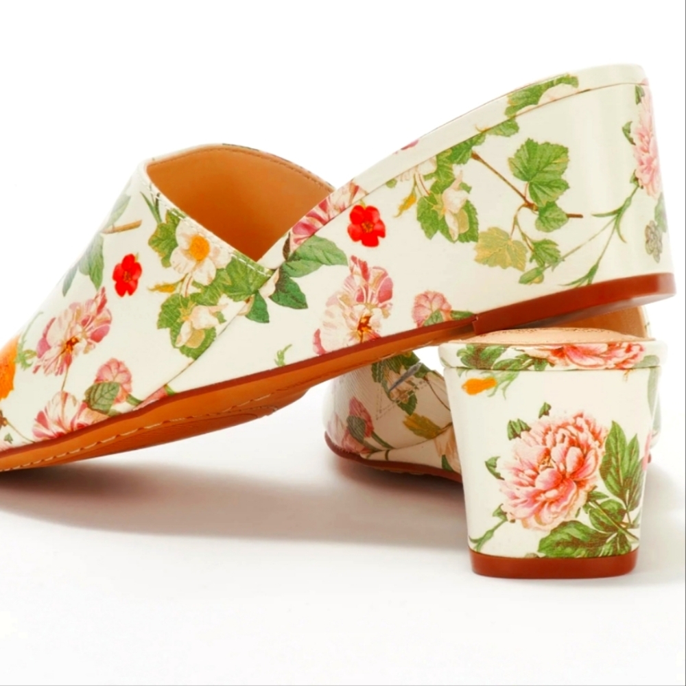 Vince Camuto Stephena Floral Boho Romantic Demi Wedge Slip on Mules Size 5.5 - Picture 2 of 10